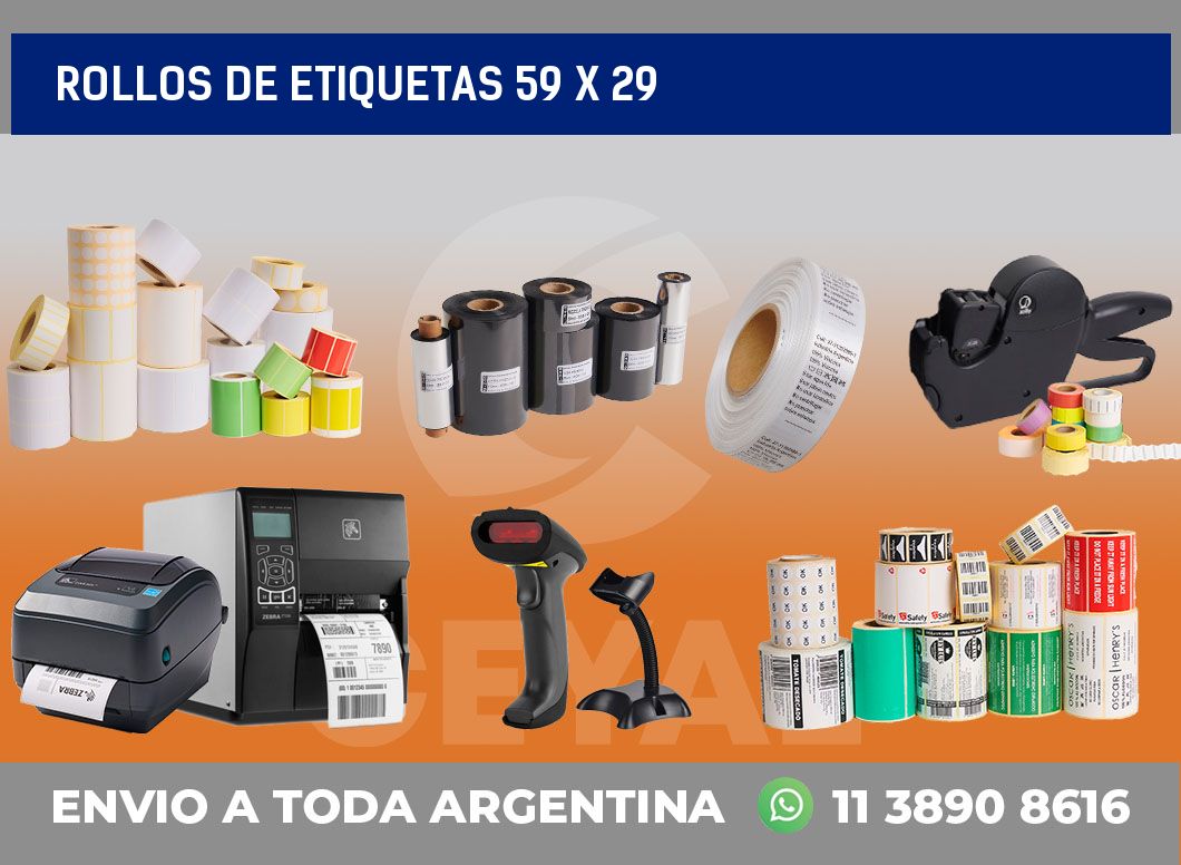 rollos de etiquetas 59 x 29