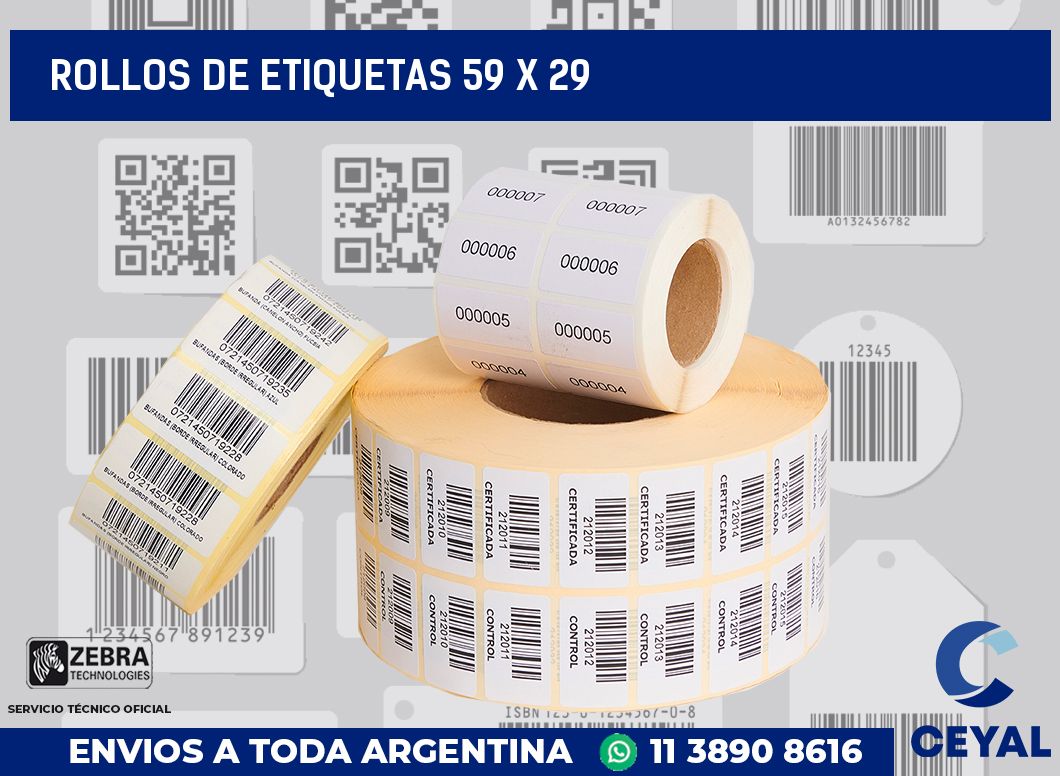 rollos de etiquetas 59 x 29