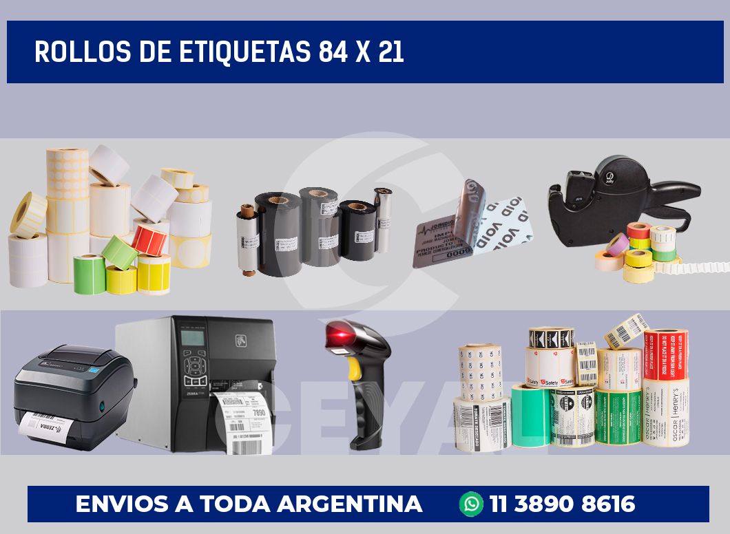 rollos de etiquetas 84 x 21
