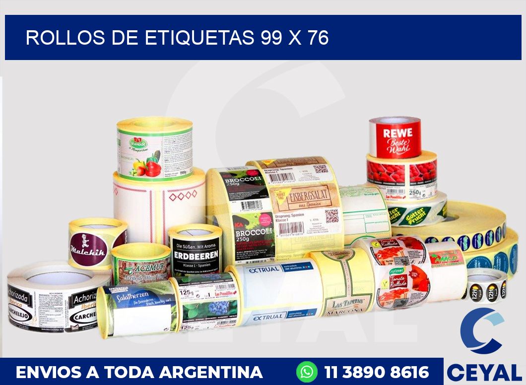 rollos de etiquetas 99 x 76