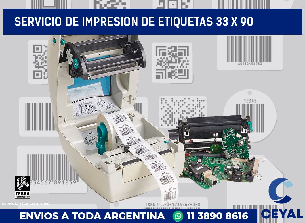 servicio de impresion de etiquetas 33 x 90