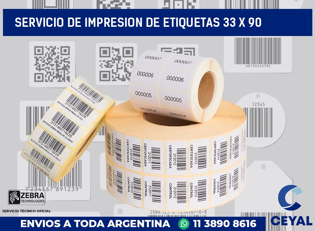 servicio de impresion de etiquetas 33 x 90