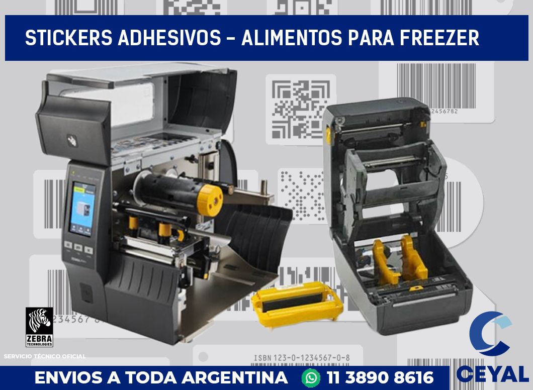 stickers adhesivos - alimentos para freezer