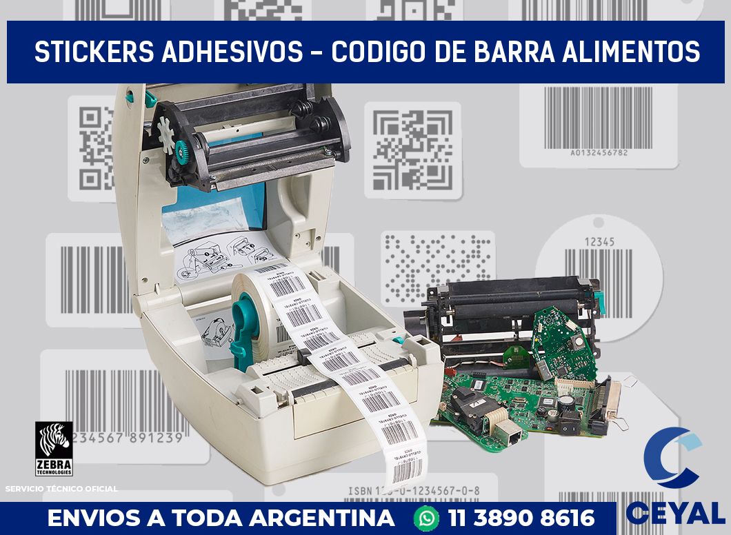 stickers adhesivos - codigo de barra alimentos