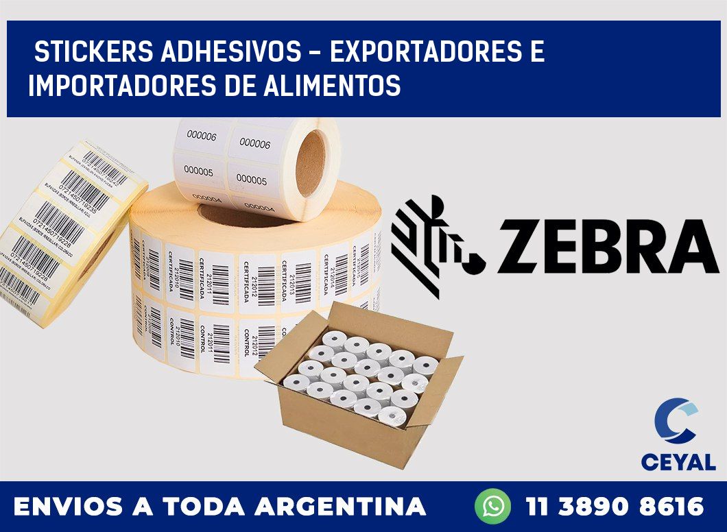 stickers adhesivos - exportadores e importadores de alimentos