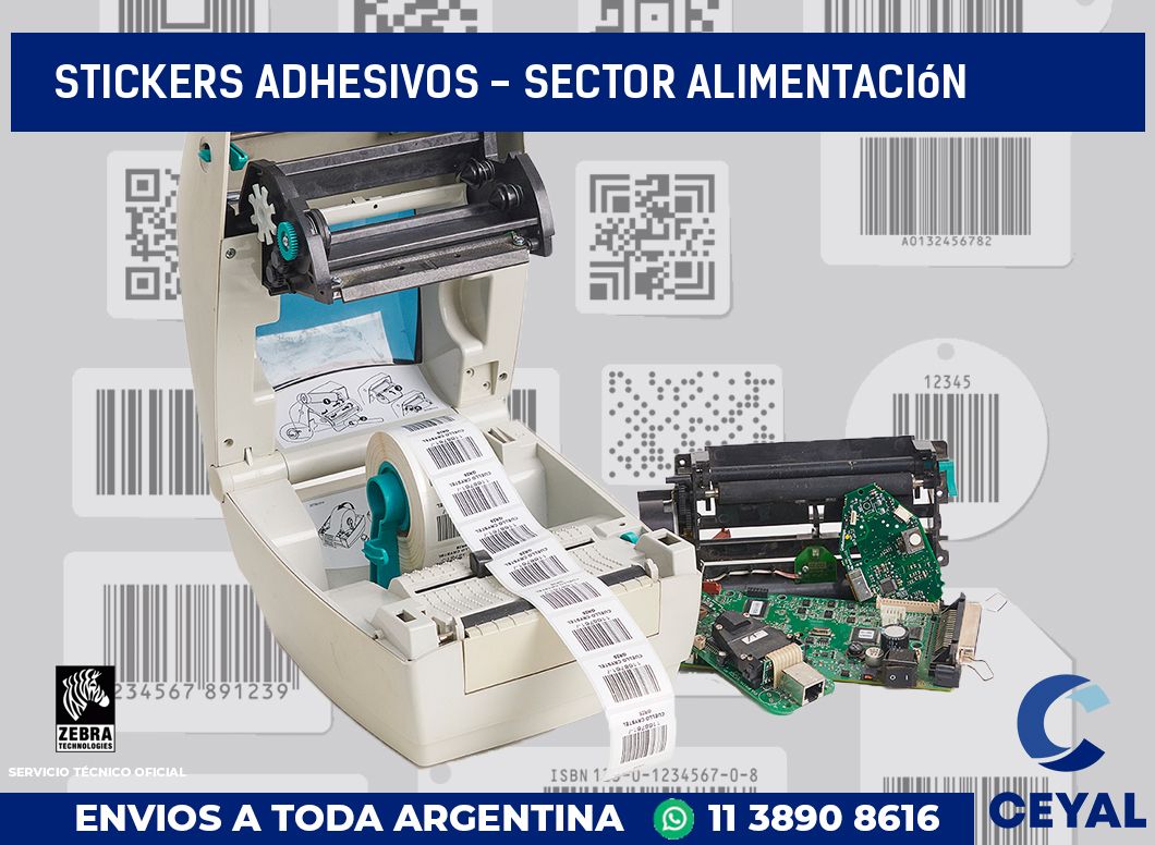 stickers adhesivos - sector alimentación