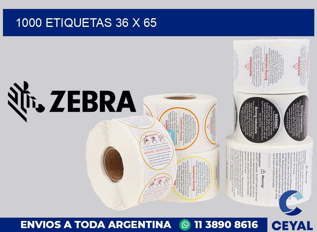 1000 etiquetas 36 x 65