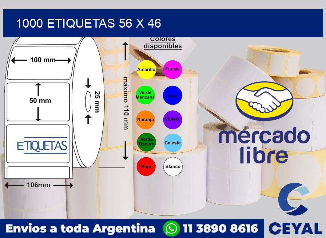 1000 etiquetas 56 x 46