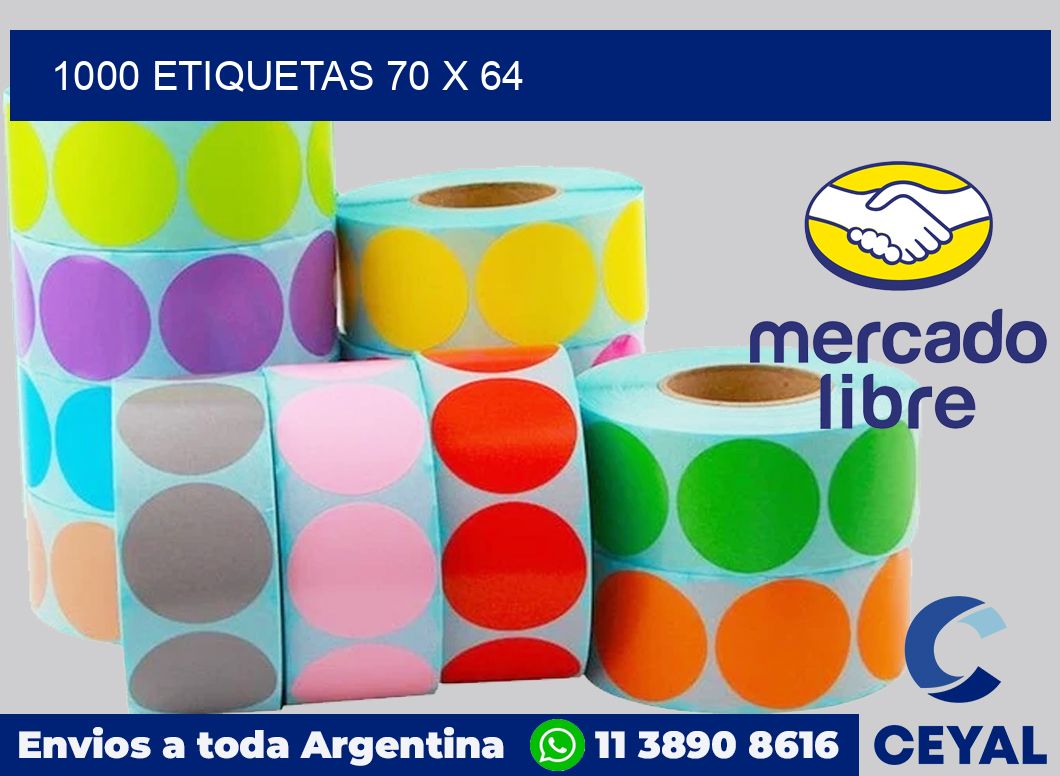 1000 etiquetas 70 x 64