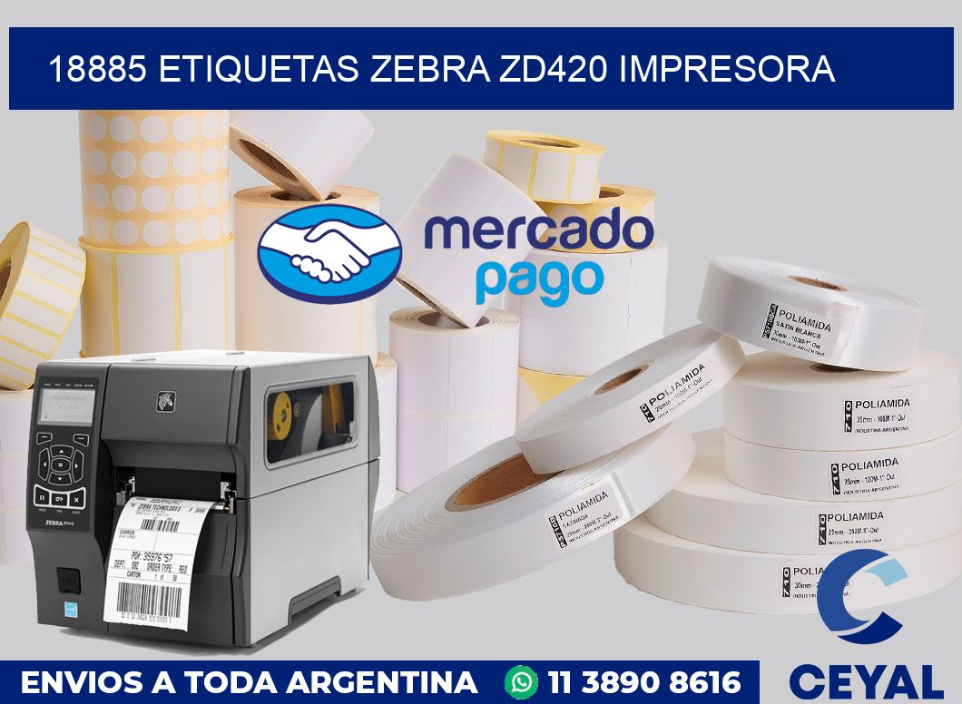 18885 etiquetas Zebra zd420 impresora