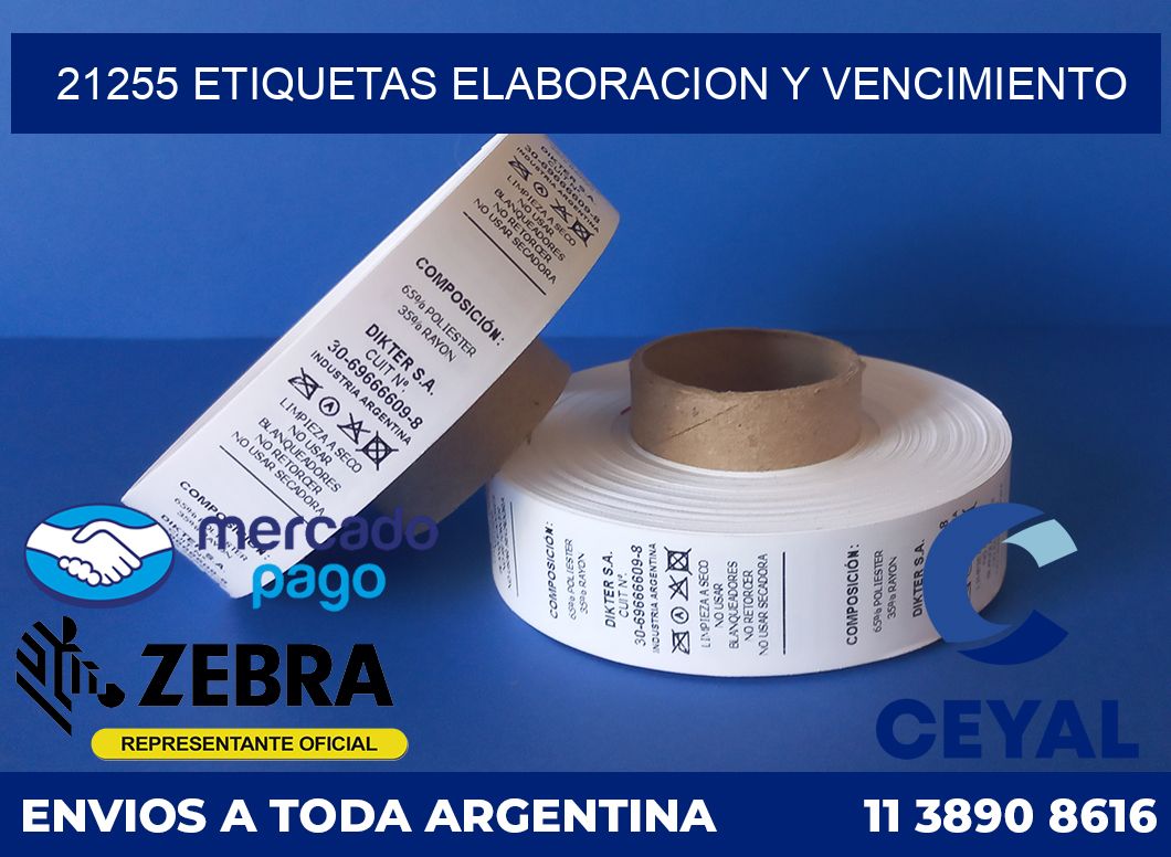 21255 Etiquetas elaboracion y vencimiento
