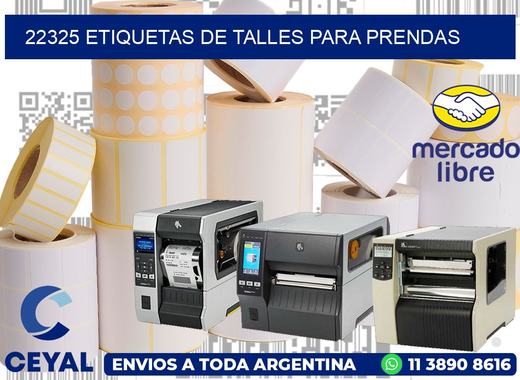22325 Etiquetas de talles para Prendas