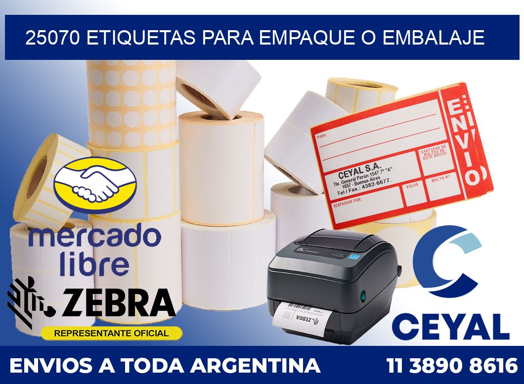 25070 Etiquetas para empaque o embalaje