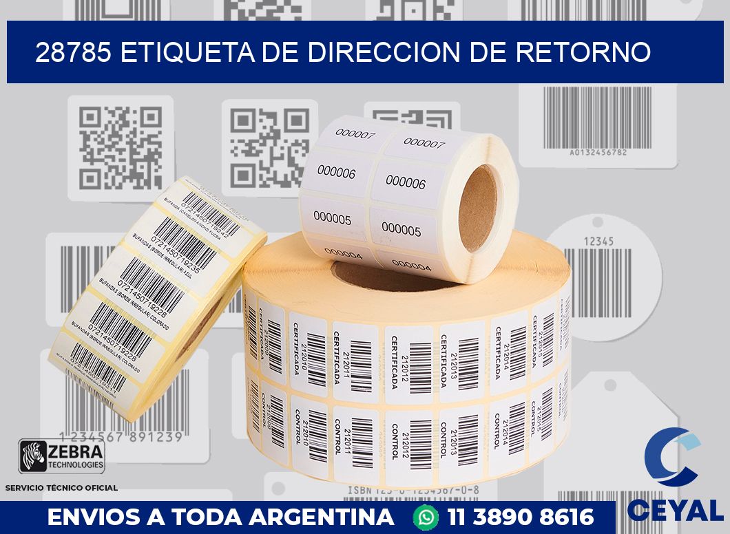 28785 Etiqueta de direccion de retorno
