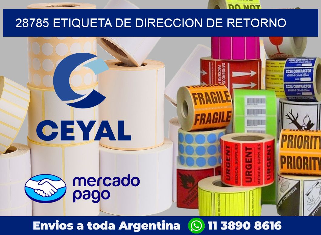 28785 Etiqueta de direccion de retorno