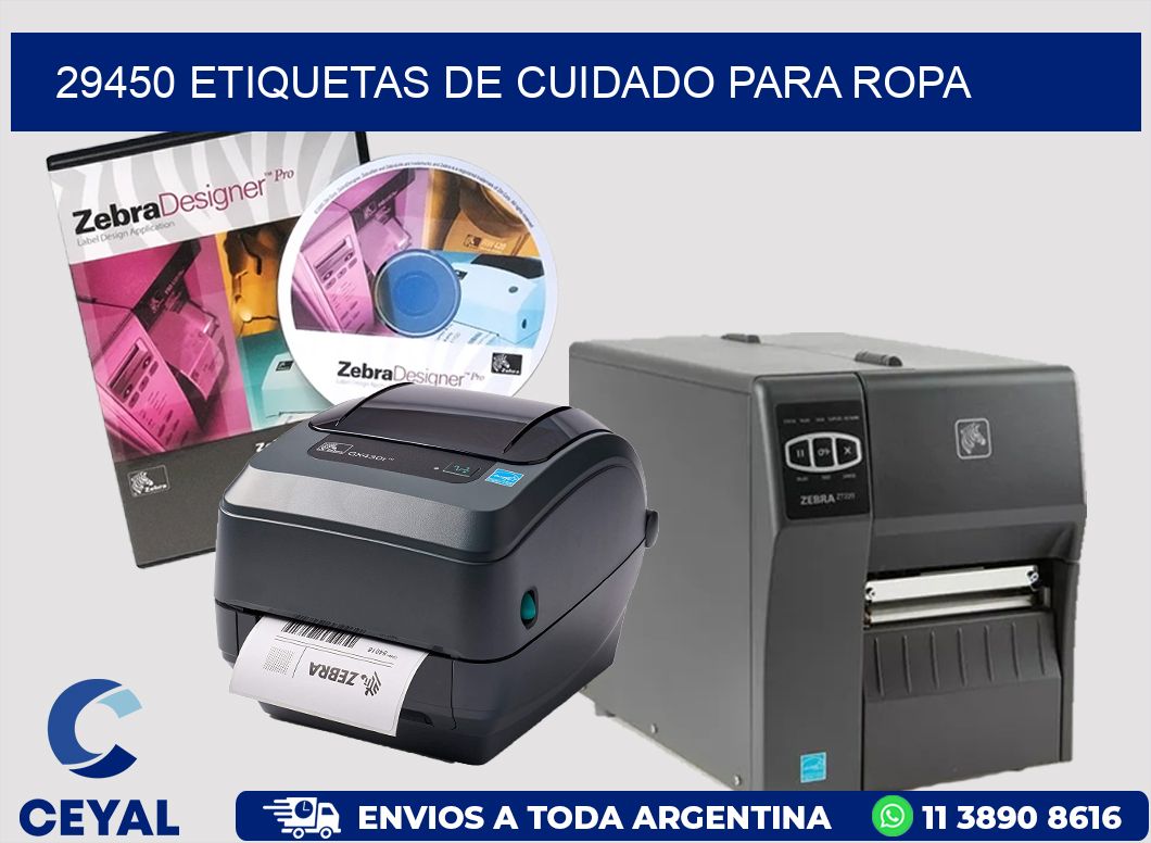 29450 Etiquetas de cuidado para ropa