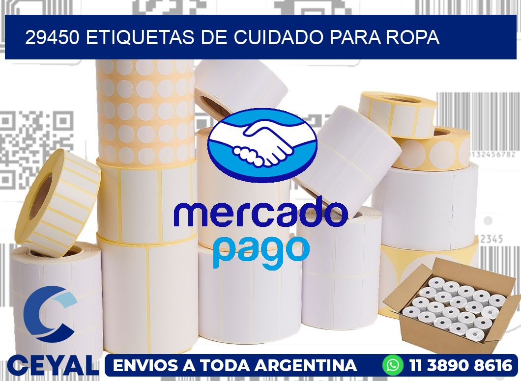 29450 Etiquetas de cuidado para ropa