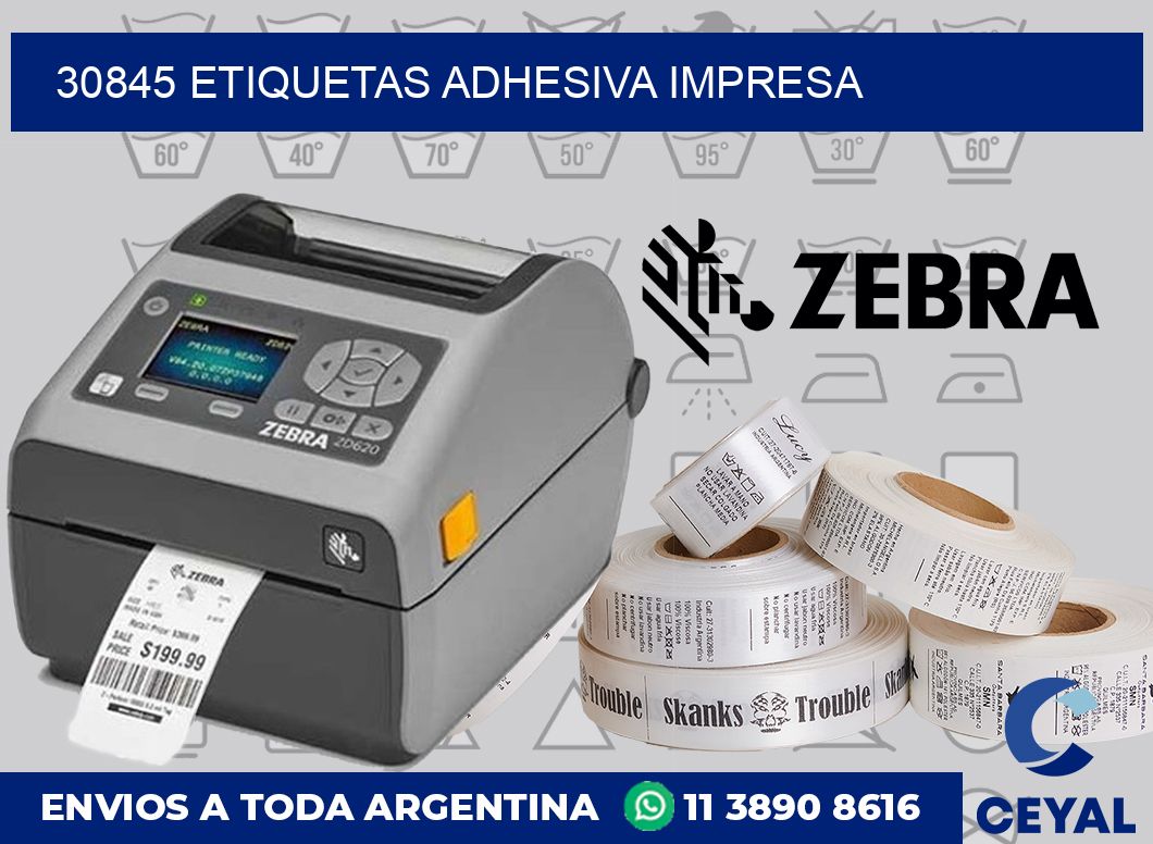 30845 etiquetas adhesiva impresa