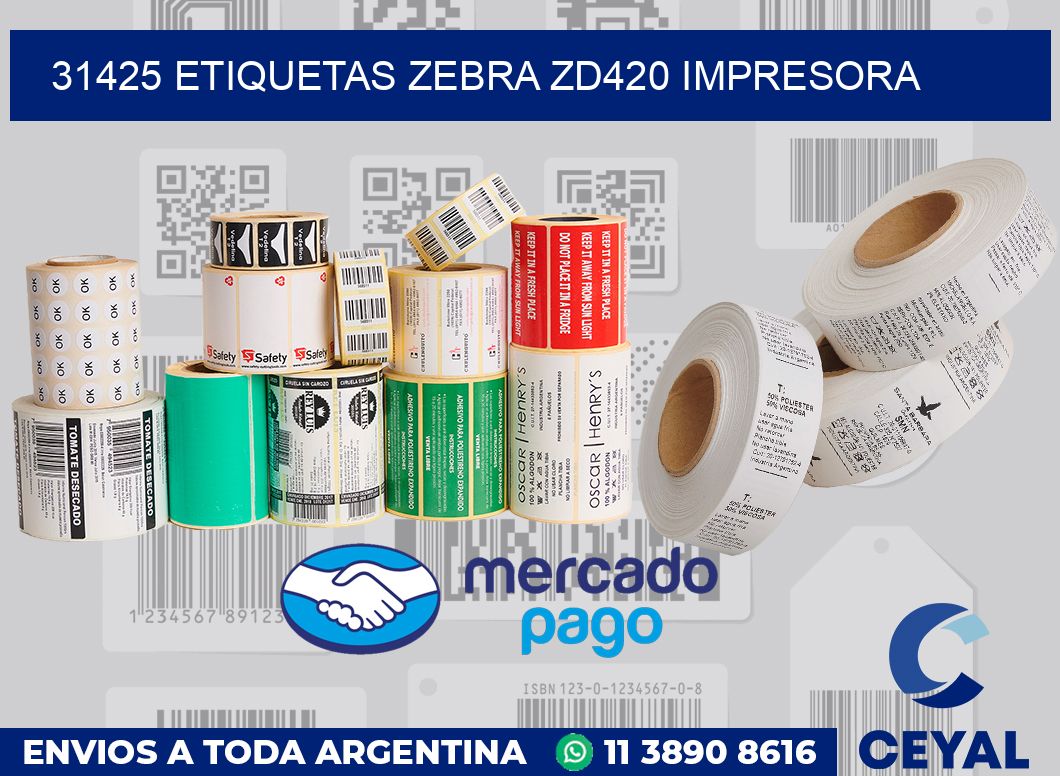 31425 etiquetas Zebra zd420 impresora
