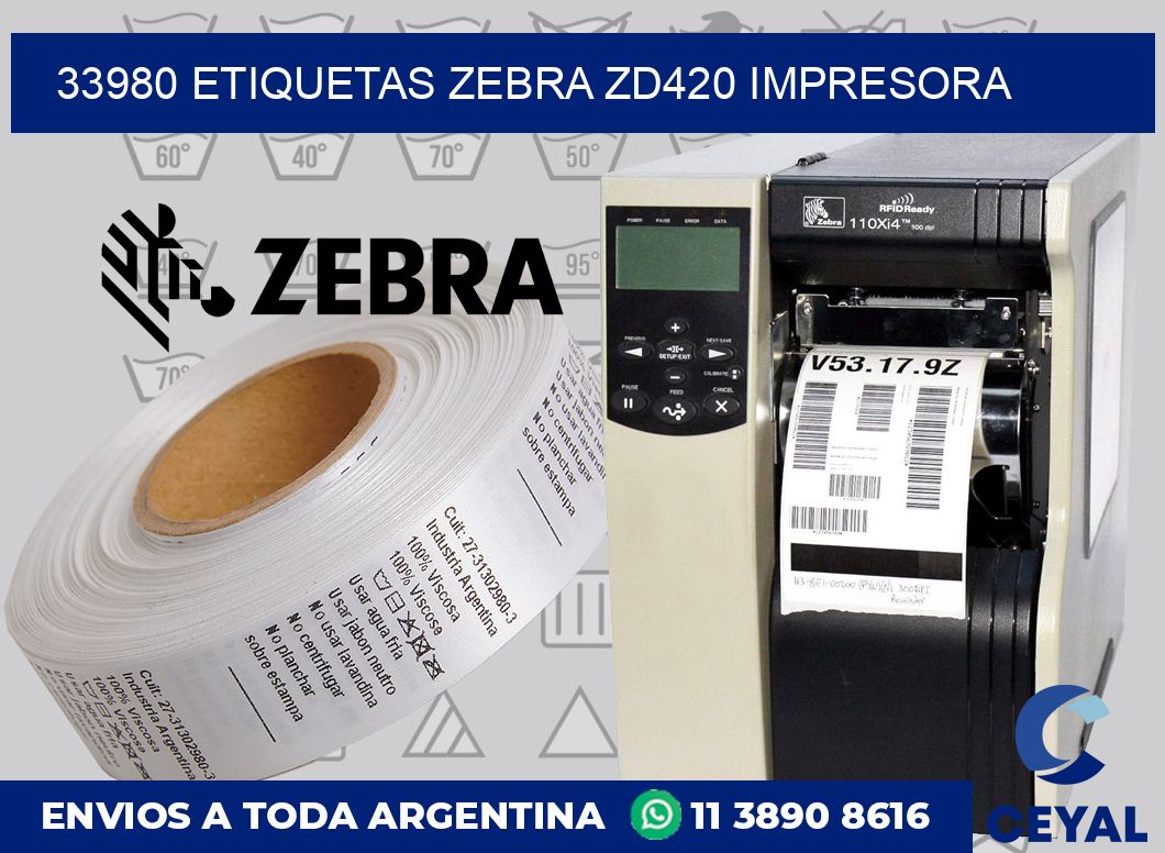 33980 etiquetas Zebra zd420 impresora