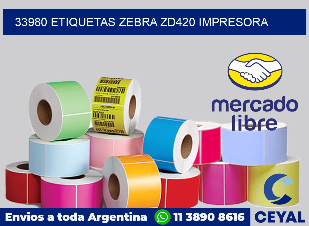 33980 etiquetas Zebra zd420 impresora