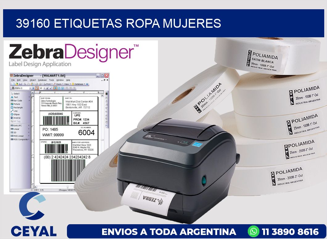 39160 Etiquetas ropa mujeres