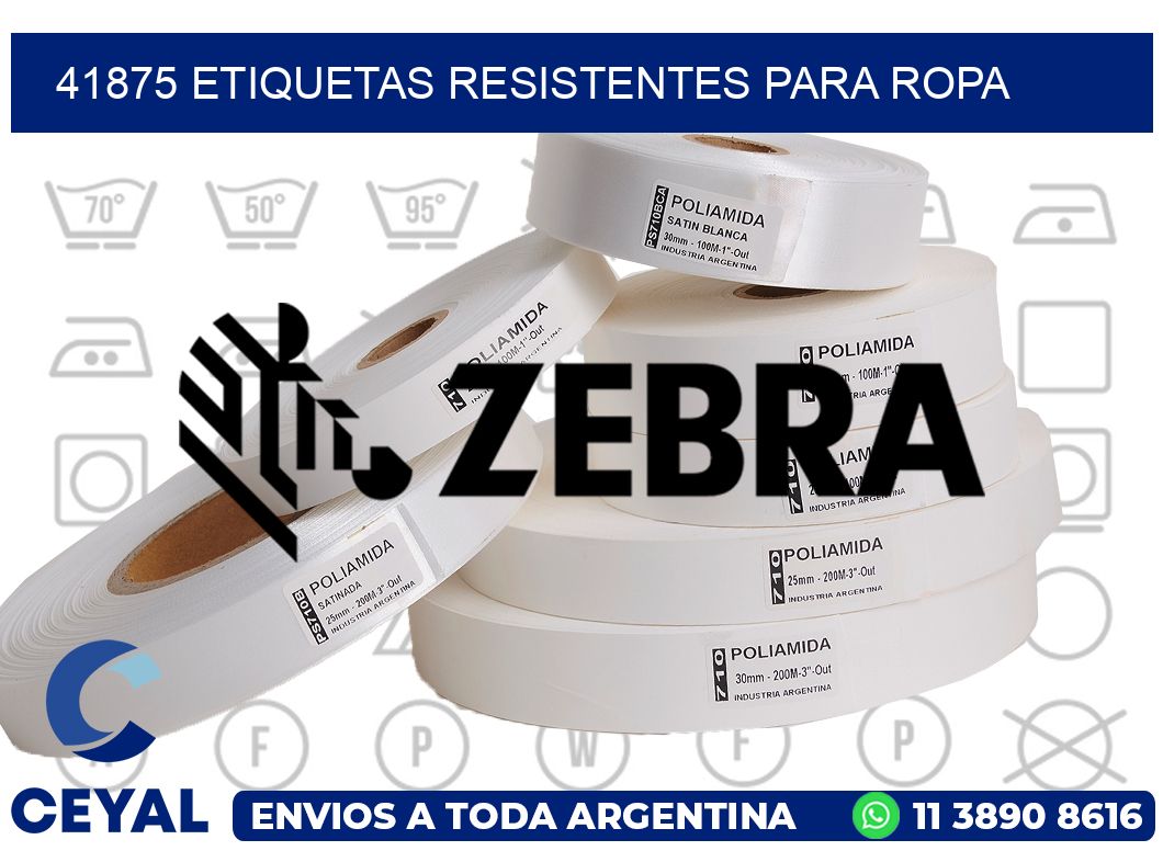 41875 Etiquetas resistentes para Ropa