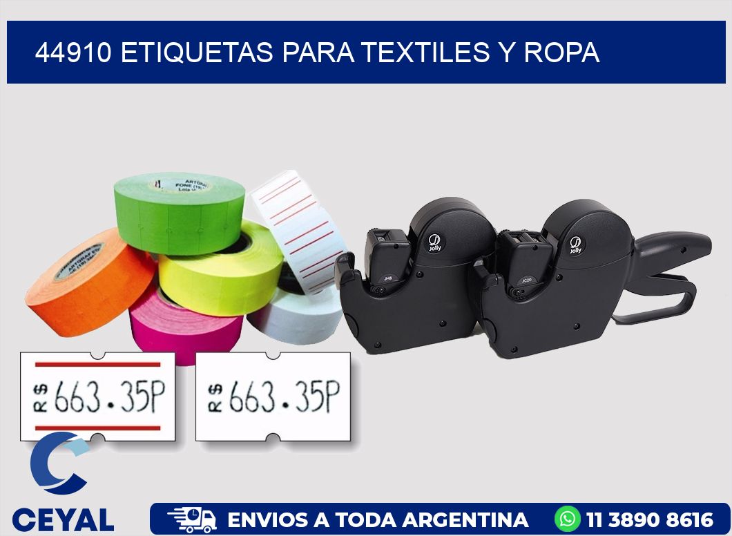 44910 Etiquetas para textiles y Ropa