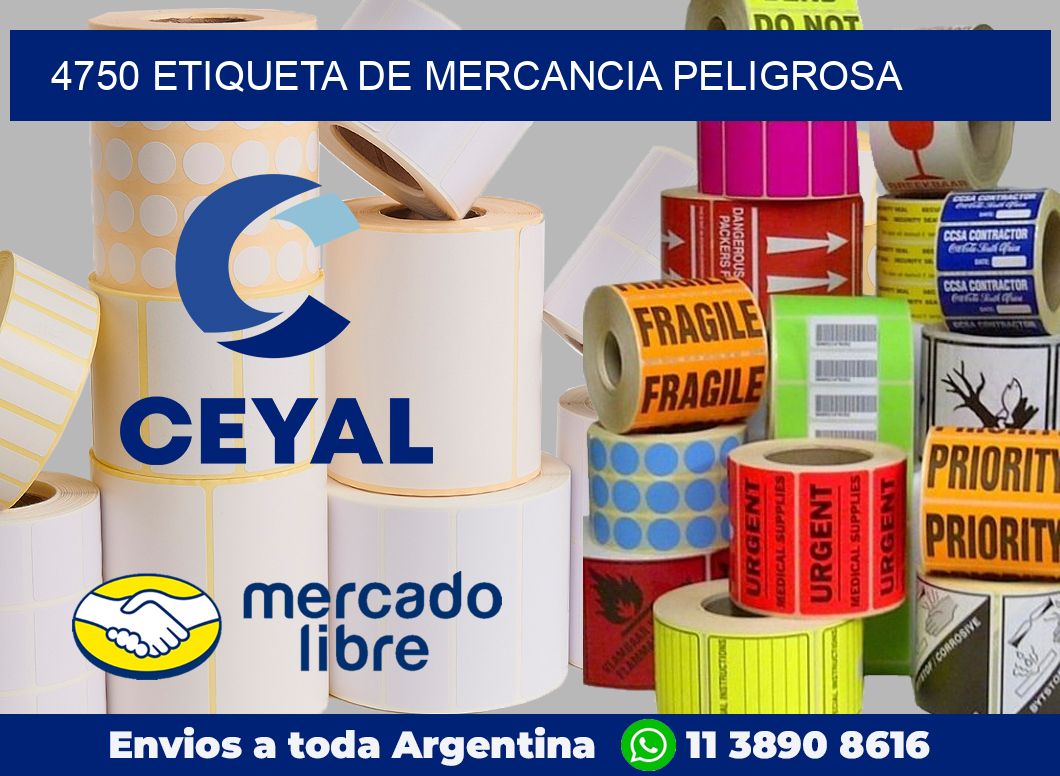 4750 Etiqueta de mercancia peligrosa