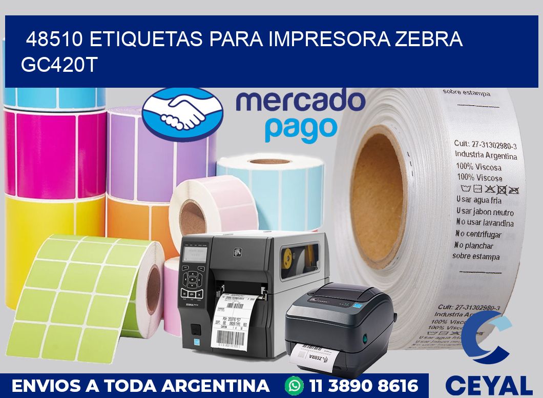 48510 etiquetas para impresora zebra GC420T