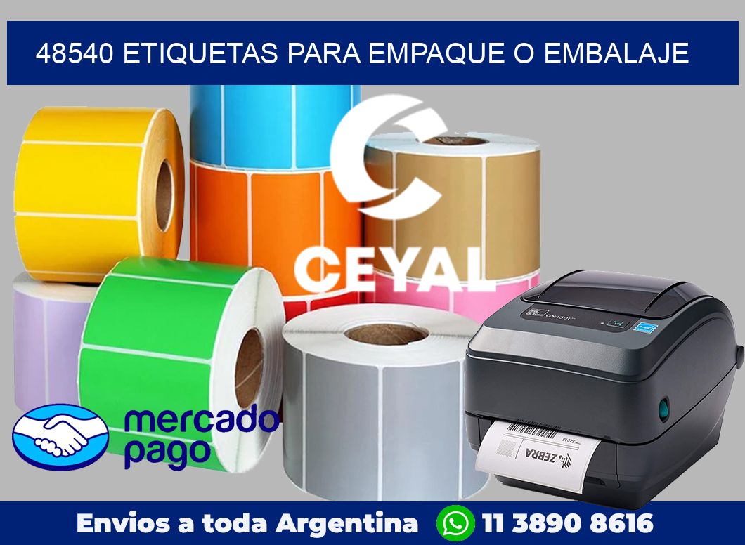 48540 Etiquetas para empaque o embalaje