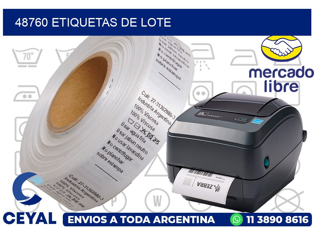 48760 Etiquetas de lote