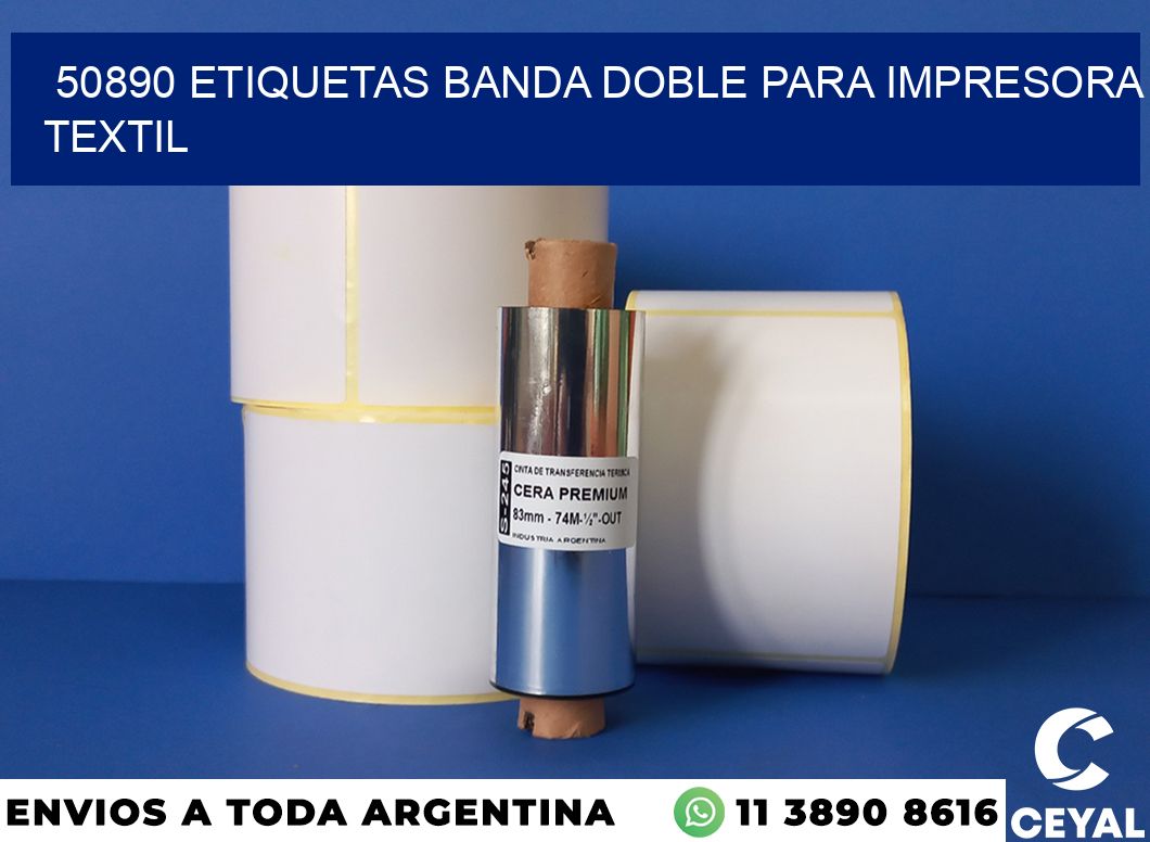 50890 etiquetas banda doble para impresora textil