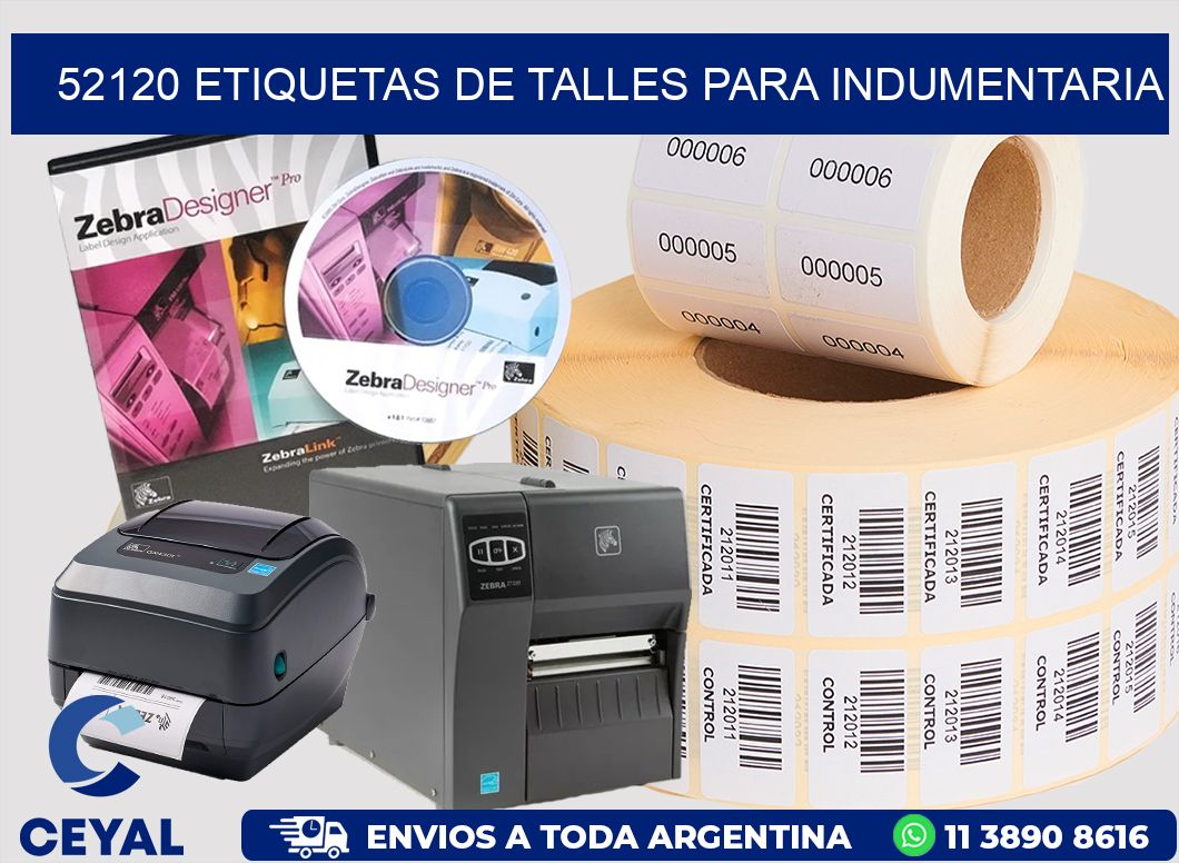 52120 Etiquetas de Talles para indumentaria