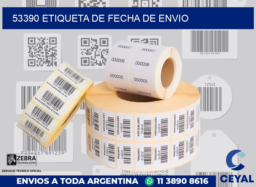 53390 Etiqueta de fecha de envio