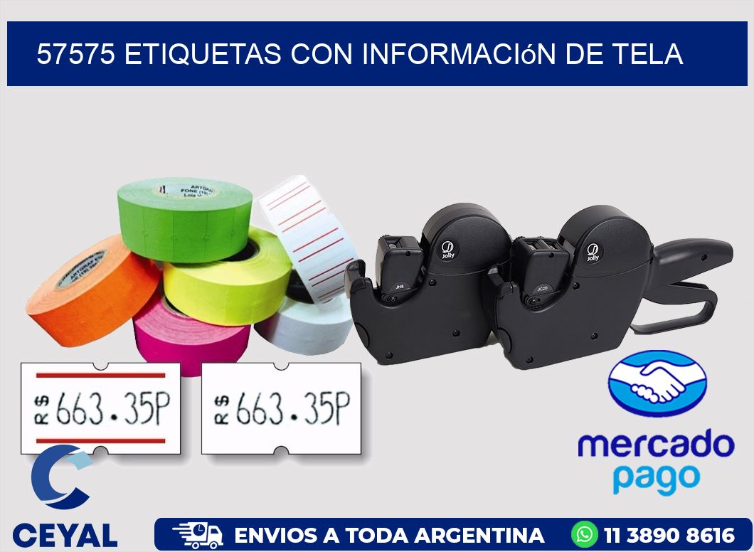 57575 Etiquetas con información de tela
