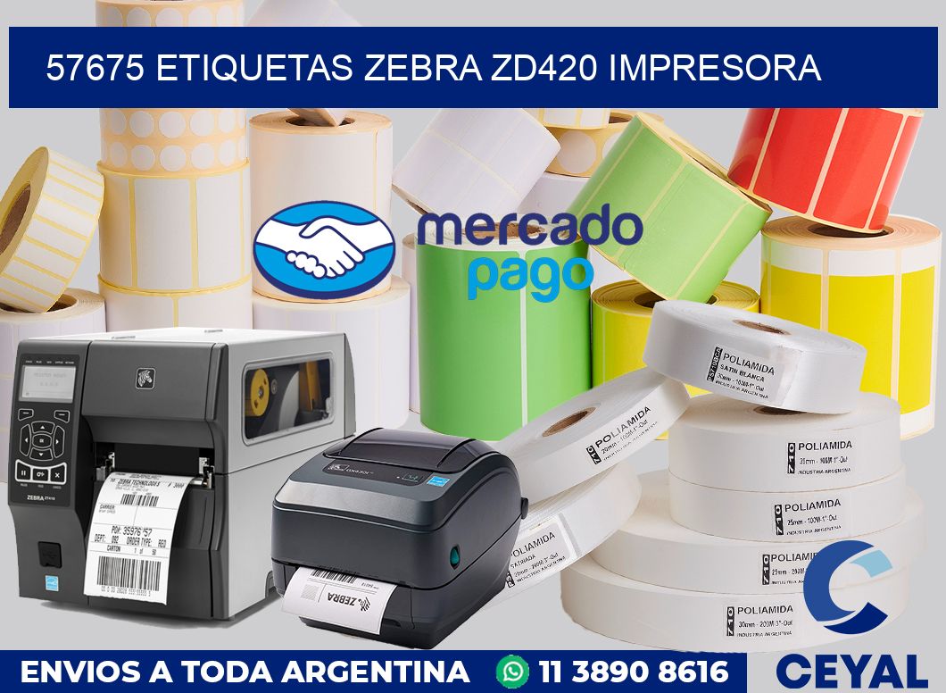 57675 etiquetas Zebra zd420 impresora