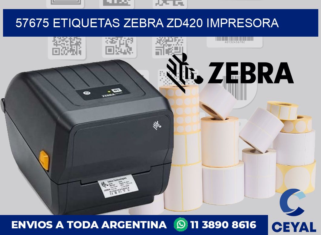 57675 etiquetas Zebra zd420 impresora