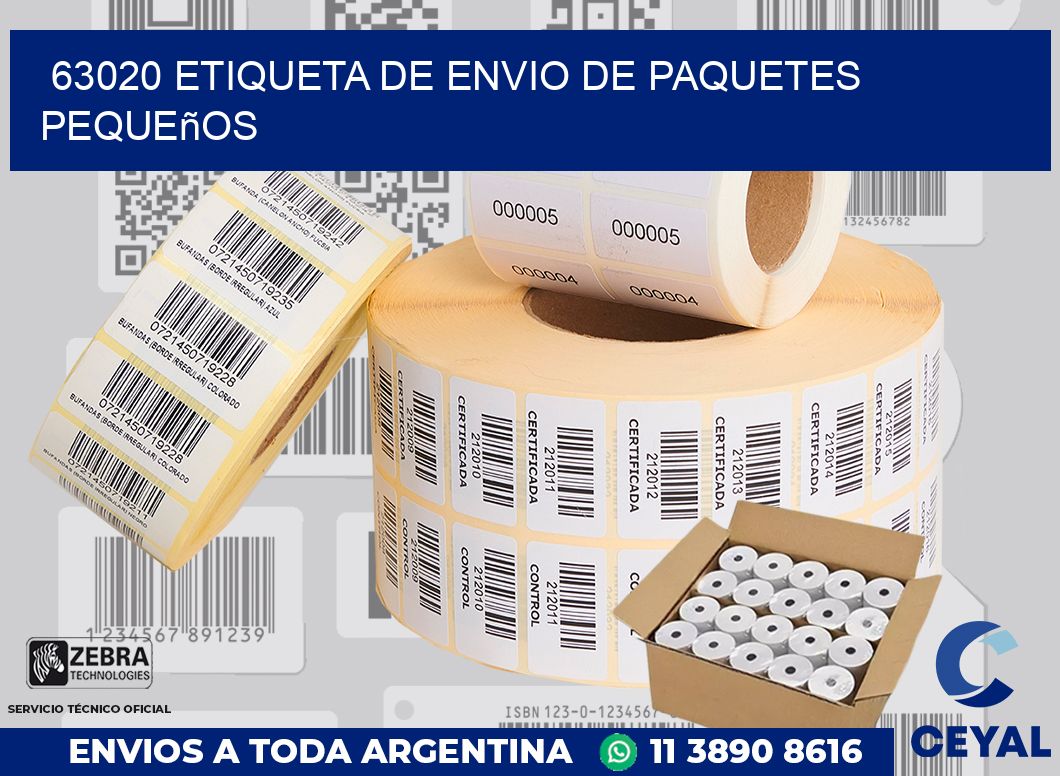 63020 Etiqueta de envio de paquetes pequeños