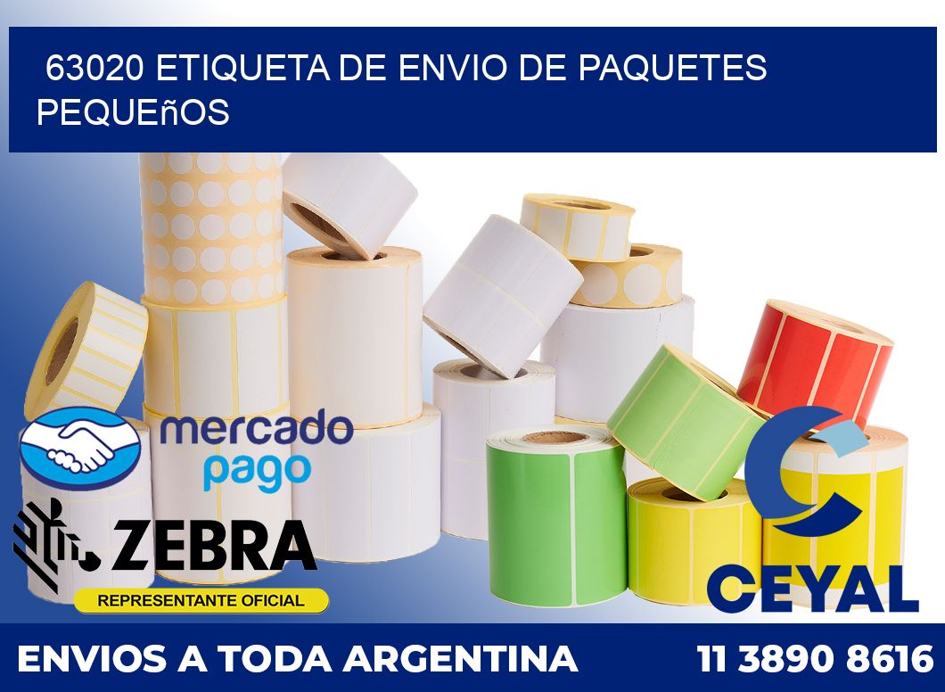 63020 Etiqueta de envio de paquetes pequeños