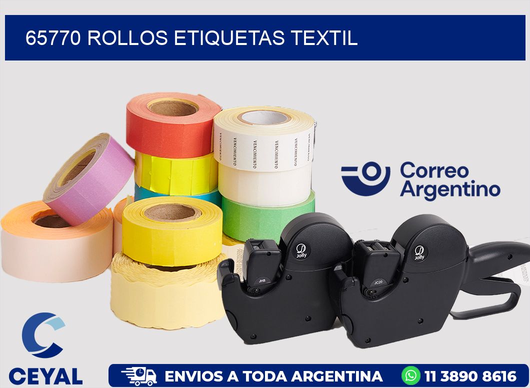 65770 rollos etiquetas textil