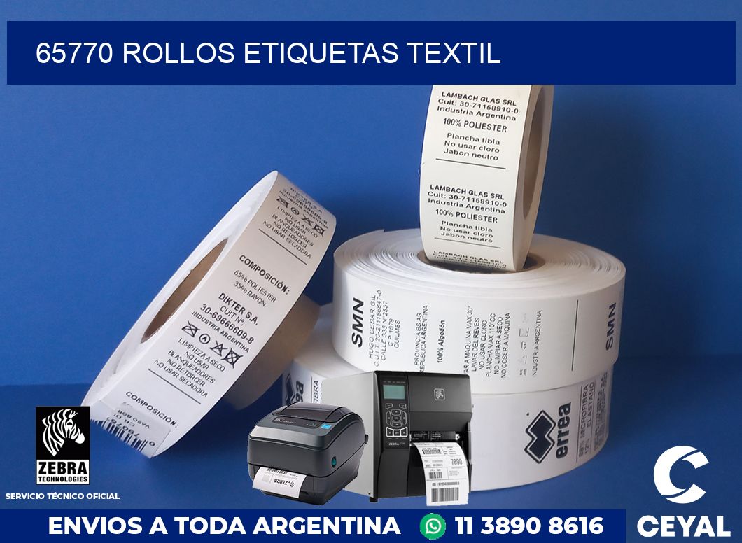 65770 rollos etiquetas textil