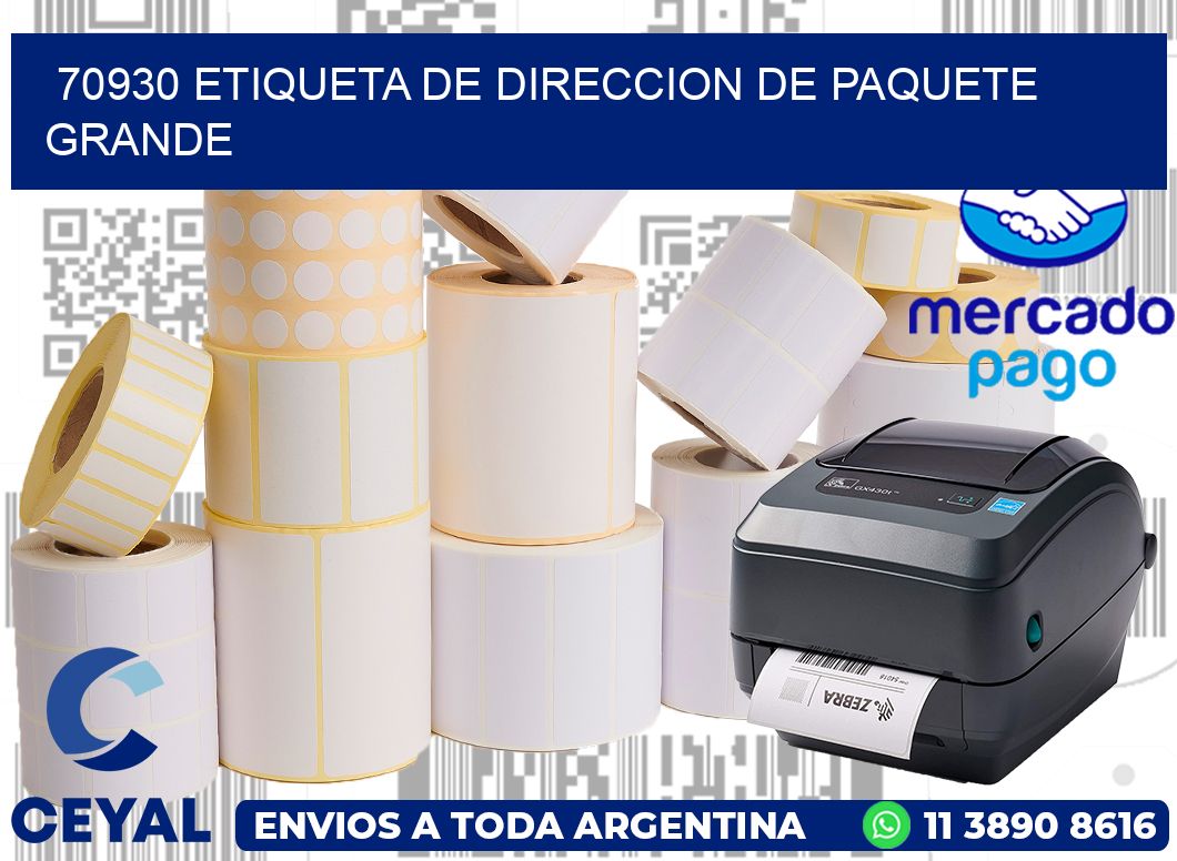 70930 Etiqueta de direccion de paquete grande