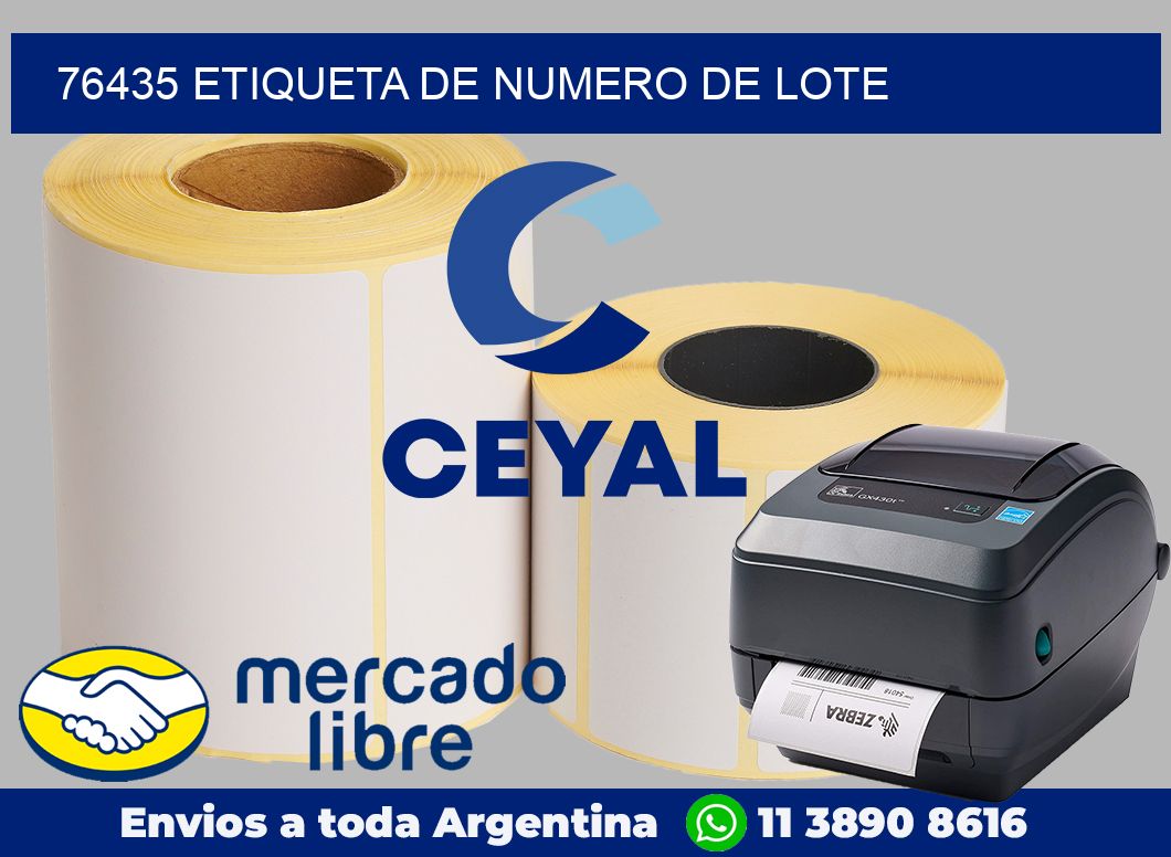 76435 Etiqueta de numero de lote