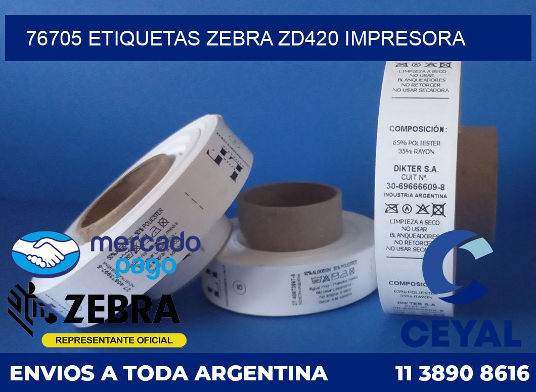 76705 etiquetas Zebra zd420 impresora
