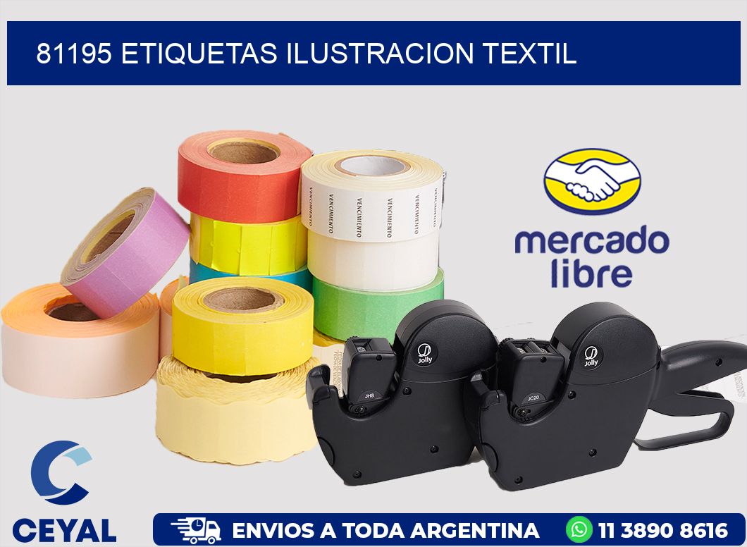81195 etiquetas ilustracion textil