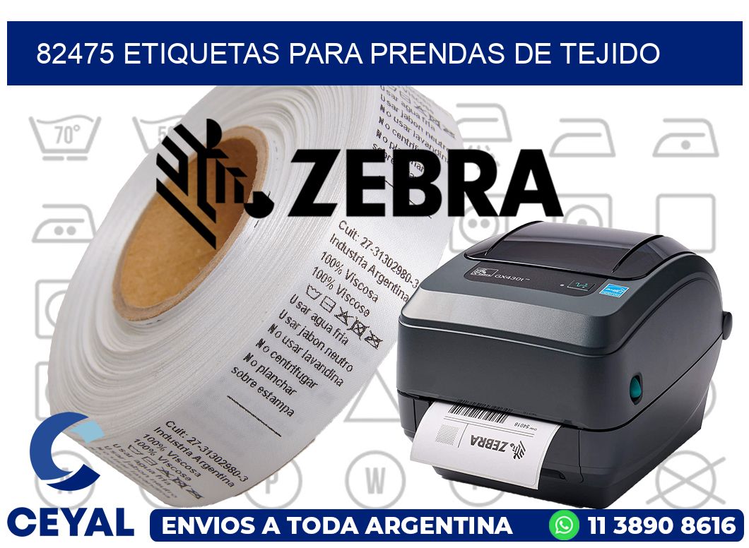 82475 Etiquetas para prendas de tejido