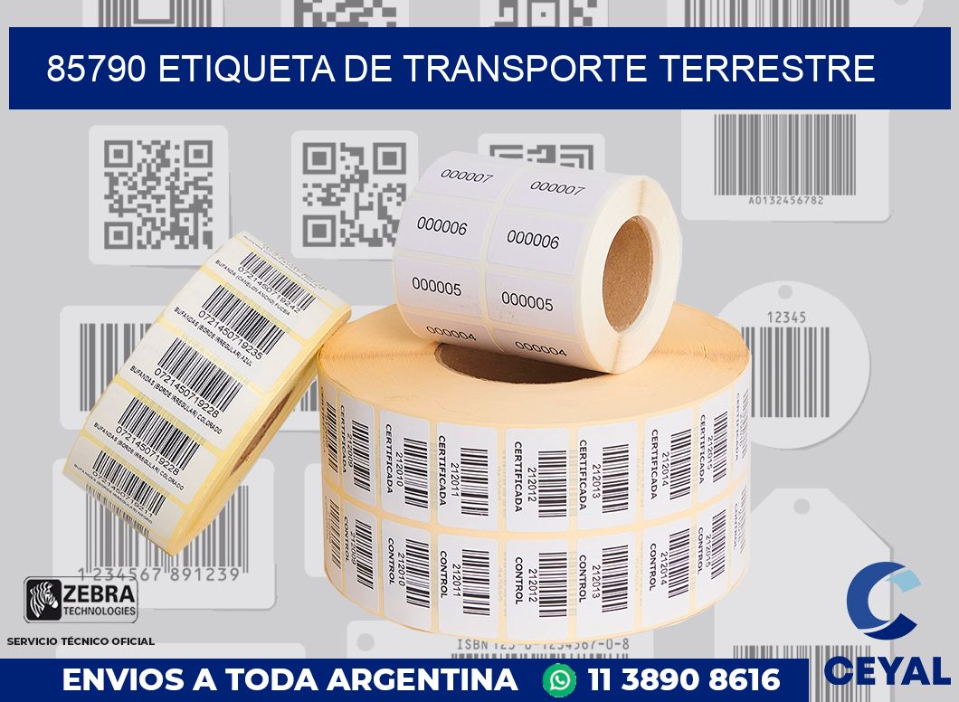 85790 Etiqueta de transporte terrestre