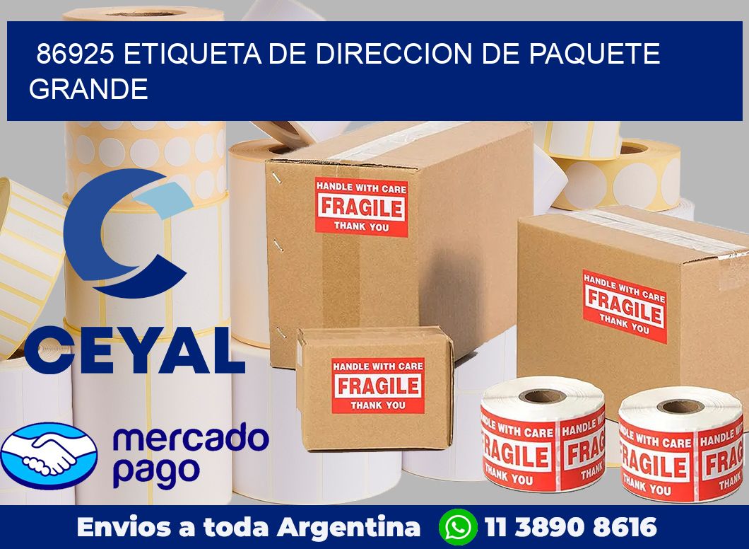 86925 Etiqueta de direccion de paquete grande