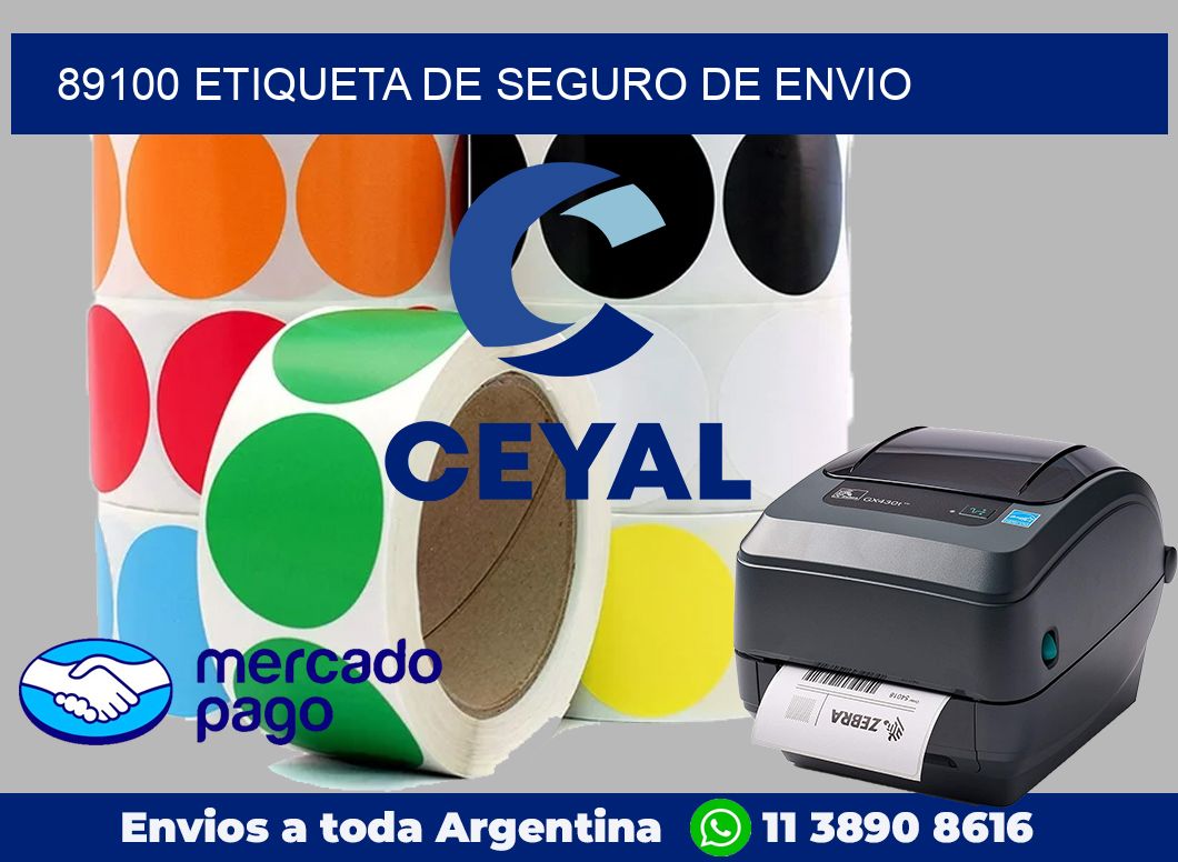 89100 Etiqueta de seguro de envio